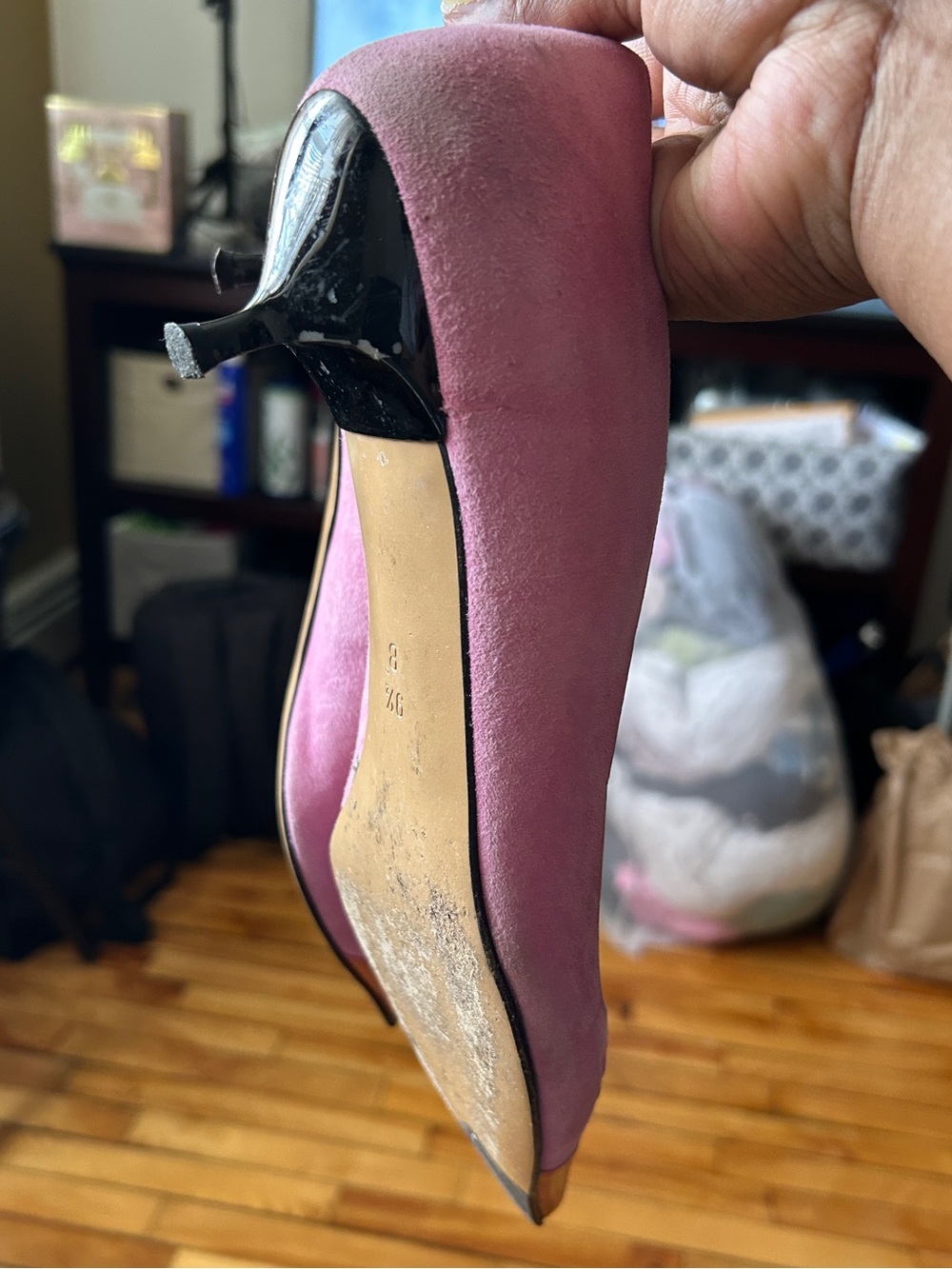 Vintage Coach Suede Kitten Heels Pink Pointed Toe Y2K Mob Wife Classic - Picture 4 of 13